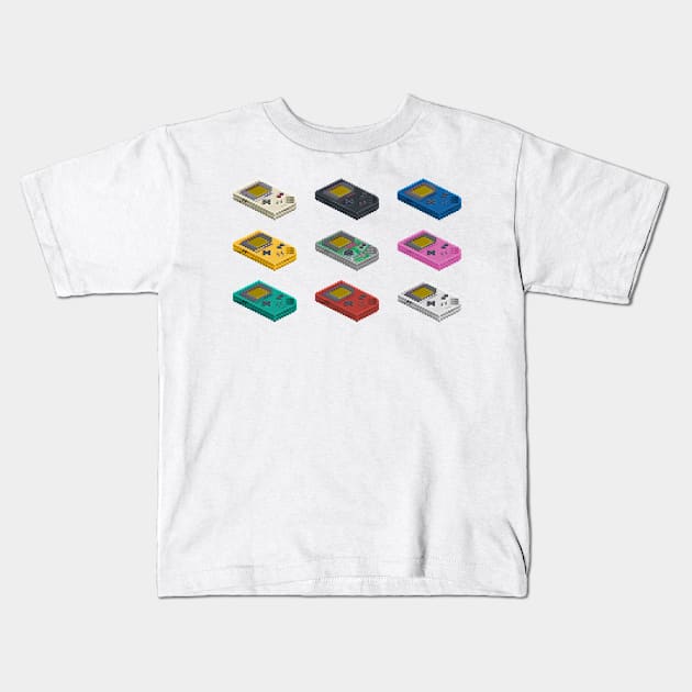 Gameboy Original Pixel Art Kids T-Shirt by arcadeperfect